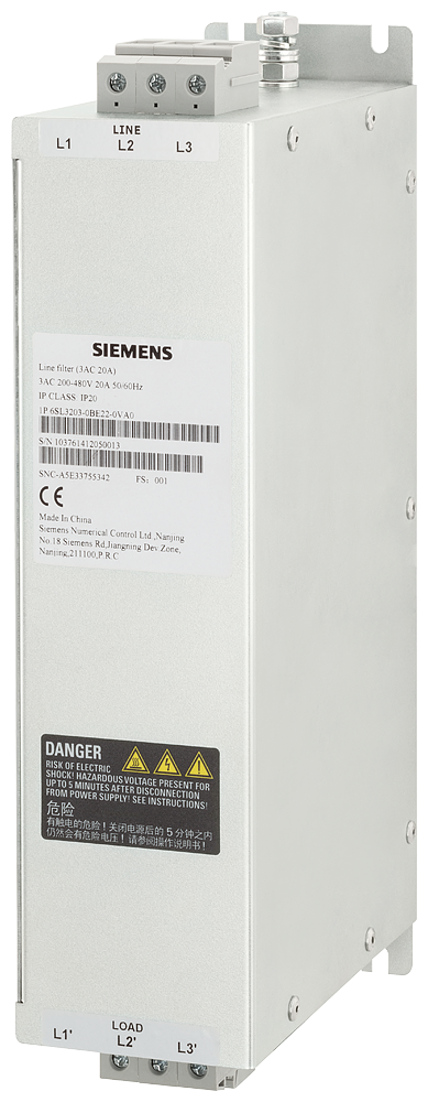 SIEMENS 6SL3203-0BE21-2VA0 Line filter, 3AC 200-480 V, 12,0 A