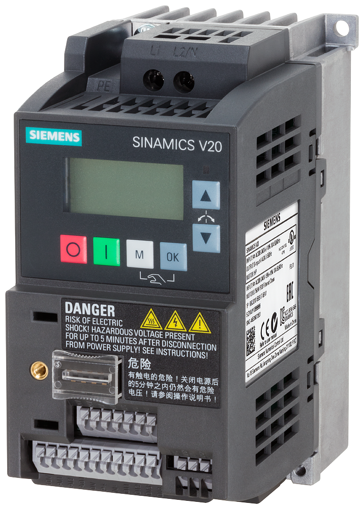 SIEMENS 6SL3210-5BB17-5BV1 SINAMICS V20, 1 AC 200-240 V, 0,75 kW, IP20 / UL open type, FSAB, B