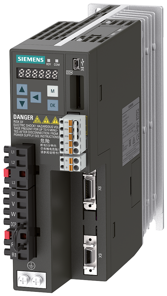 SIEMENS 6SL3210-5FE10-4UF0 SINAMICS V90, 3 AC 380-480 V, 0,40 kW, IP20 / UL open type, FSAA