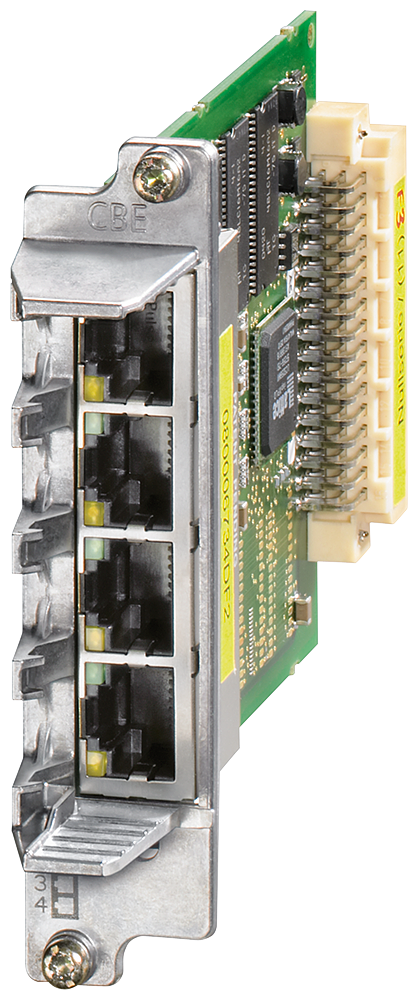 SIEMENS 6SL3055-0AA00-2EB0 SINAMICS S120 CBE20 PROFINET module painted for connection to PROFINET IO with 4 RJ45 ports with switch functionality