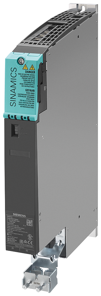 SIEMENS 6SL3120-2TE21-0AD0 SINAMICS S120 DOUBLE MOTOR MODULE INPUT: DC 600V OUTPUT: 3-PH 400V, 9A/9A FRAME SIZE: BOOKSIZE D-TYPE INTERNAL AIR COOLING OPTIMIZED PULSE SAMPLE A...