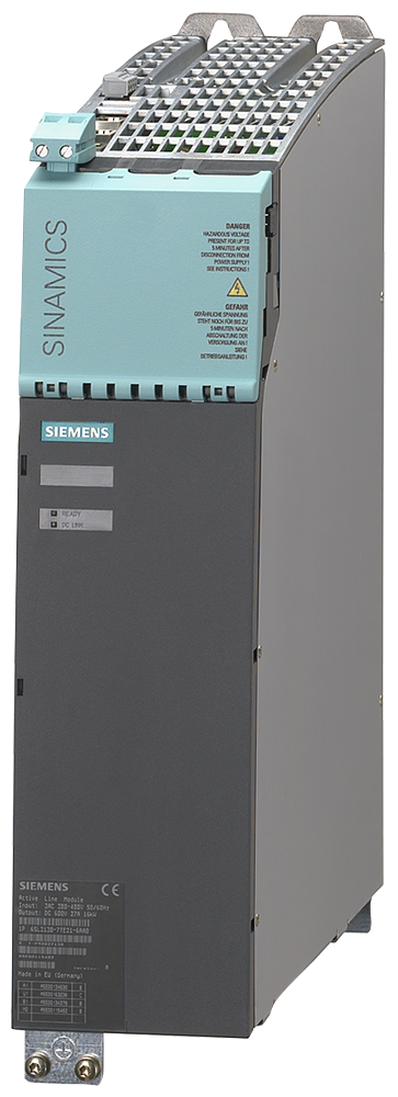 SIEMENS 6SL3130-7TE23-6AA3 SINAMICS S120 ACTIVE LINE MODULE INPUT: 3AC 380-480V, 50/60HZ OUTPUT: DC 600V, 60A, 36KW FRAME SIZE: BOOKSIZE INTERNAL AIR COOLING INCL. DRIVE-CLIQ...