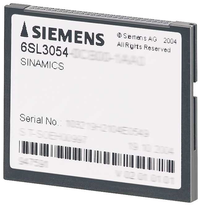 SIEMENS 6SL3054-0FC00-1BA0 SINAMICS S120 CompactFlash card without performance expansion incl. licensing (Certificate of License, stored on the card) V5.2