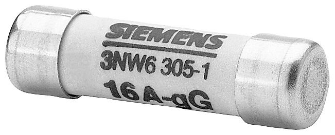 SIEMENS 3NW6305-1 SENTRON, cylindrical fuse, 8 x 32 mm, 16 A, gG, Un AC: 400 V