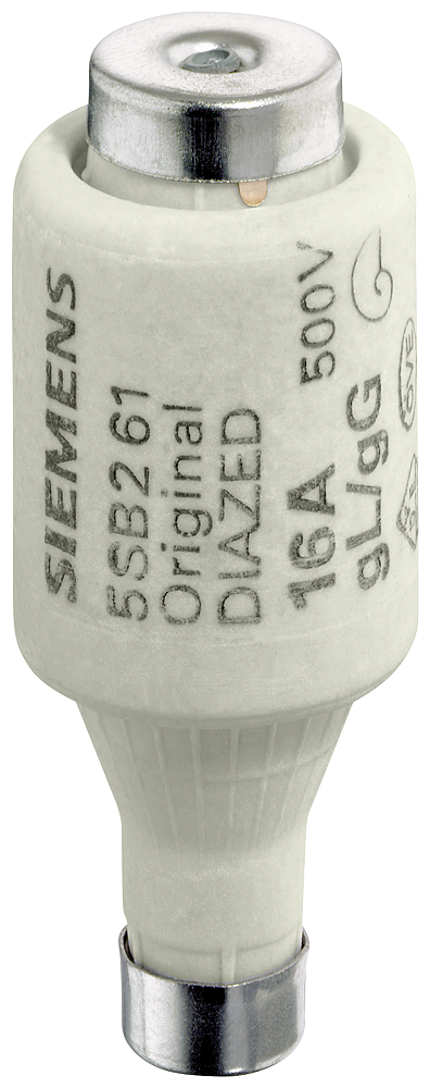 SIEMENS 5SB2611 DIAZED fuse link, size DII In=16 A In=500 V AC/440 V DC