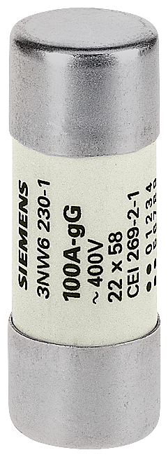 SIEMENS 3NW6205-1 SENTRON, cylindrical fuse link, 22x58 mm, 16 A, gG, Un AC: 690 V