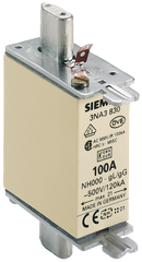 SIEMENS 3NA3830 LV HRC fuse link, NH000, In: 100 A, gG, Un AC: 500 V, Un DC: 250 V