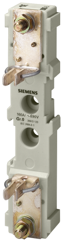 SIEMENS 3NH3120 LV HRC fuse base size 0, 1-pole 160 A 690 V (1000 V) flat terminal