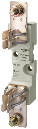 SIEMENS 3NH3420 LV HRC fuse base size 3, 1-pole 630 A 690 V (1000 V) double busbar terminal