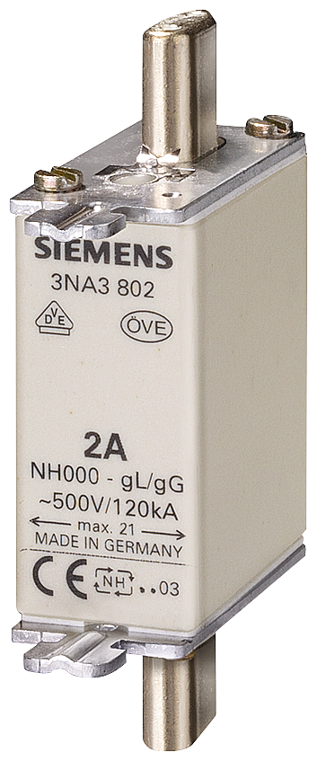 SIEMENS 3NA3817 LV HRC fuse link, NH000, In: 40 A, gG, Un AC: 500 V, Un DC: 250 V