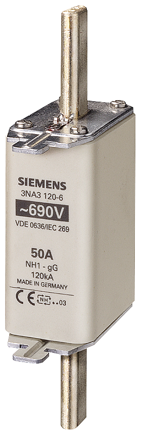 SIEMENS 3NA3124-6 LV HRC fuse link, NH1, In: 80 A, gG, Un AC: 690 V, Un DC: 440 V