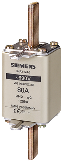 SIEMENS 3NA3230-6 LV HRC fuse link, NH2, In: 100 A, gG, Un AC: 690 V, Un DC: 440 V
