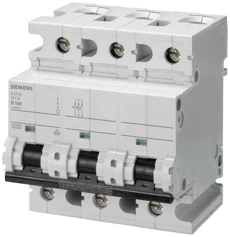 SIEMENS 5SP4380-8 Miniature circuit breaker 400 V 10 kA, 3-pole, D, 80 A, D=70 mm