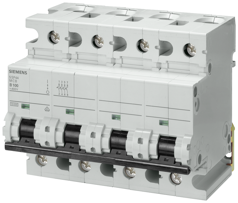 SIEMENS 5SP4480-7 Miniature circuit breaker 400 V 10 kA, 4-pole, C, 80 A, D=70 mm