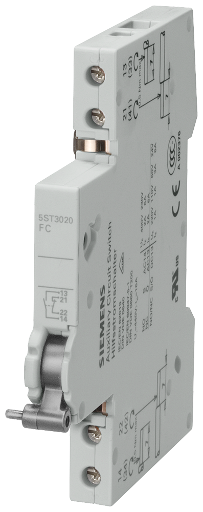 SIEMENS 5ST3021 Fault signal contact, 2 NO for MCB 5SL, 5SY, 5SP, RCBO 5SU1, RCD 5SV
