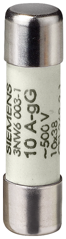 SIEMENS 3NW6012-1 SENTRON, cylindrical fuse, 10 x 38 mm, 32 A, gG, Un AC: 400 V