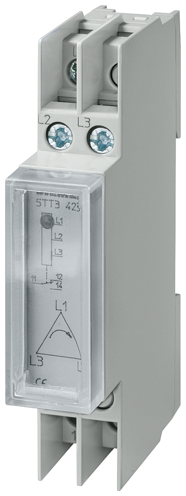 SIEMENS 5TT3423 Phase sequence monitor, 230 V AC 4 A, with transparent cap