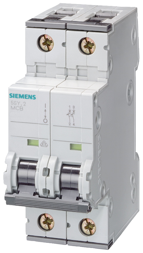 SIEMENS 5SY5206-7CC Miniature circuit-breaker 440 V DC 10kA, 2-pole, C, 6A