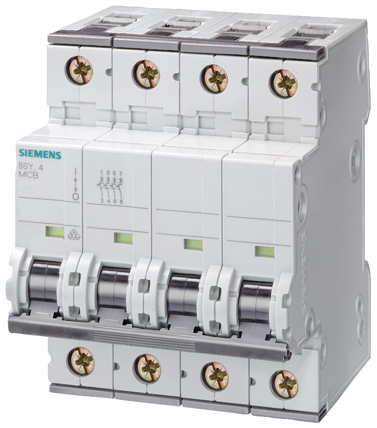 SIEMENS 5SY7406-7CC Miniature circuit breaker 400 V 15kA, 4-pole, C, 6A