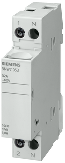 SIEMENS 3NW7013 SENTRON, cylindrical fuse holder, 10 x 38 mm, 1-pole, In: 32 A, Un AC: 690 V