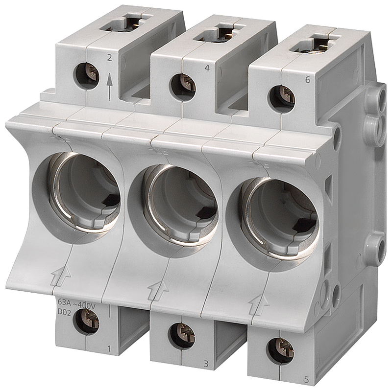 SIEMENS 5SG5701 NEOZED, fuse base, D02, 3-pole, 63 A, Un AC: 400 V, Un DC: 250 V