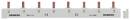 SIEMENS 5ST3714 Pin busbar, finger-safe, 16 mm2 3x 1-phase+AUX, 1016 mm long