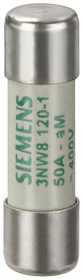 SIEMENS 3NW8120-1 SENTRON, cylindrical fuse, 14 x 51 mm, 50 A, aM, Un AC: 400 V