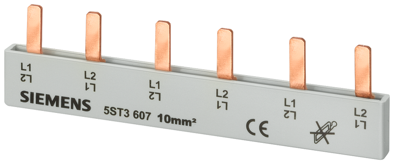 SIEMENS 5ST3608 Pin busbar, 10 mm² connection: 6 x 2-phase safe to touch