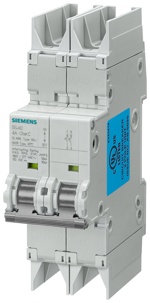 SIEMENS 5SJ4218-7HG42 Miniature circuit breaker 10 kA, 2-pole, C, 15 A according to UL 489-480Y/277 V