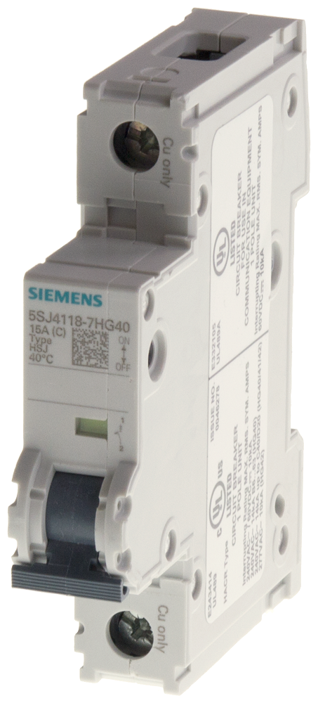 SIEMENS 5SJ4104-7HG40 Miniature circuit breaker 240 V 14 kA, 1-pole, C, 4 A, D=70 mm acc. to UL 489
