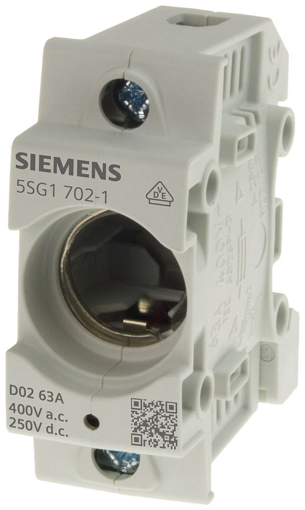 SIEMENS 5SG1702-1 NEOZED, fuse base, D02, 1-pole, 63 A, Un AC: 400 V, Un DC: 250 V