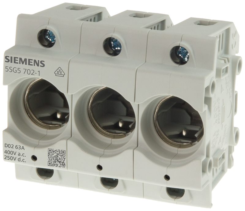 SIEMENS 5SG5302-1 NEOZED, fuse base, D01, 3-pole, 16 A, Un AC: 400 V, Un DC: 250 V