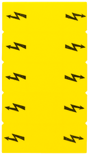 SIEMENS 8WH9063-5BA06 Inscription label, with warning arrow, vertical, terminal width: 6.2 mm, yellow