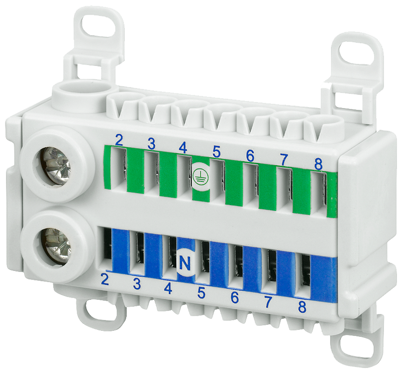 SIEMENS 8GS40343 ALPHA 400-ZS N/PE terminal 14-pole, 2x 14 mm2 screw terminal 14x 4 mm2 plug-in terminal