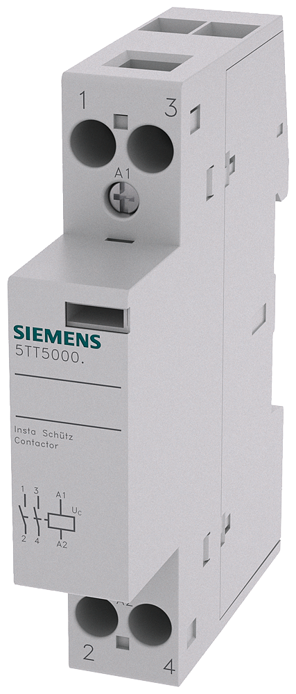 SIEMENS 5TT50002 Insta contactor with 2 NO contacts, contact for 230 V AC, 400 V 20 A control AC/DC