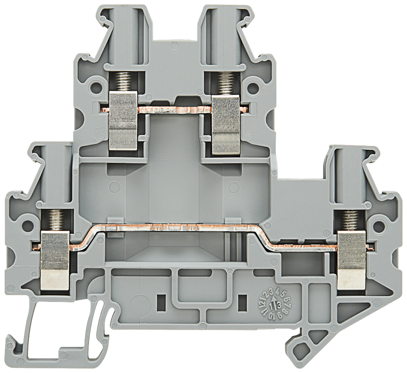 SIEMENS 8WH10205LF00 Two-tier terminal for components, 2.5 mm2 screw fixing, gray