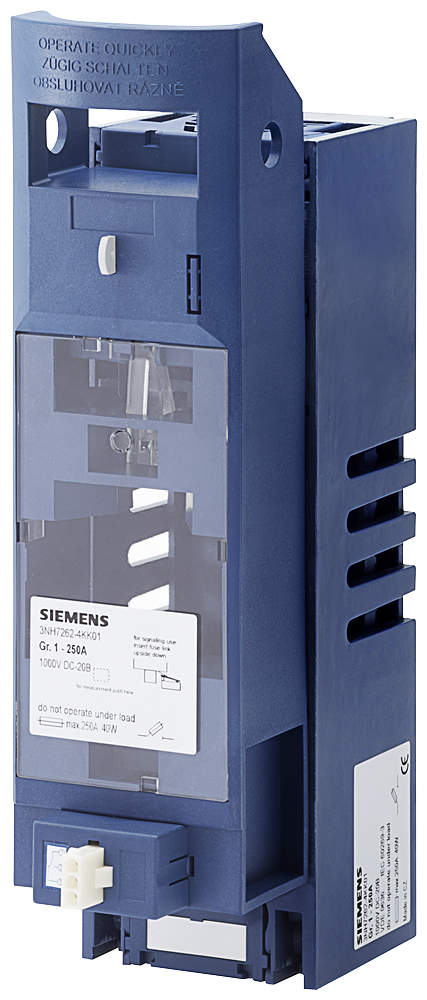 SIEMENS 3NH7262-4KK01 LV HRC fuse base with microswitch 250 A 1000 V size 1