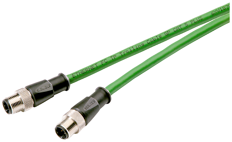 SIEMENS 6XV1870-8AN10 Industrial Ethernet connecting Cable M12-180/M12-180, pre-assembled IE FC Trailing cable GP, with 2 M12 plugs (D-coded) length 10.0 m.