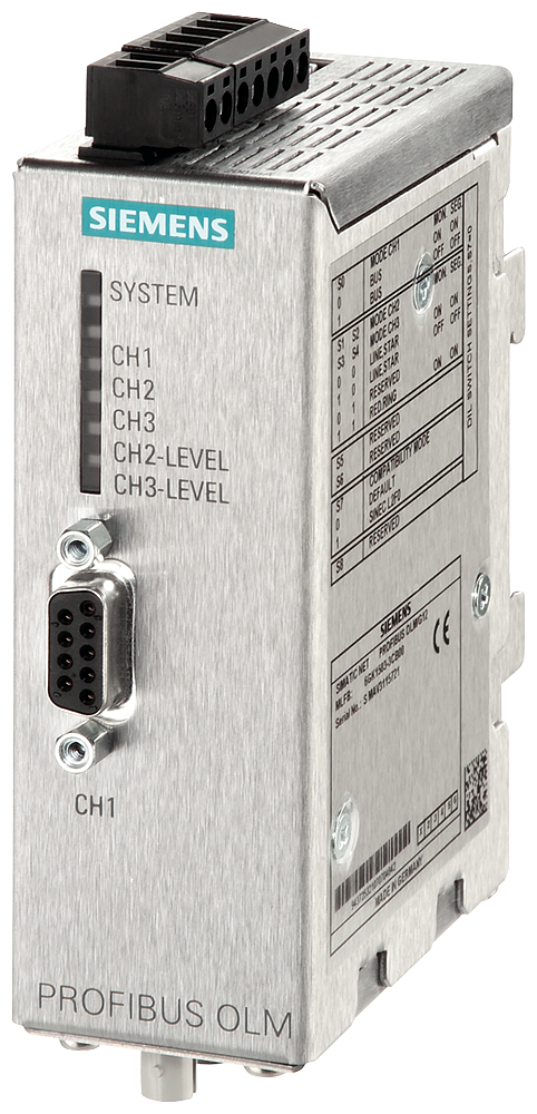 SIEMENS 6GK1503-3CB00 PROFIBUS OLM/G12 V4.0 Optical Link Module, 1x RS485, 2x BFOC (glass FOC)