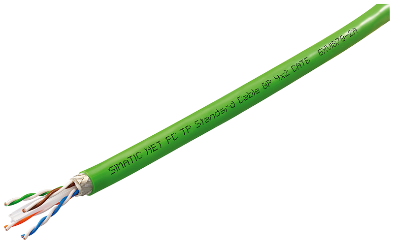 SIEMENS 6XV1870-2E Industrial Ethernet FC TP standard cable 4x 2, TP installation cable CAT6A for connection to FC RJ45 Modular outlet, AWG22, sold by the meter, deli...