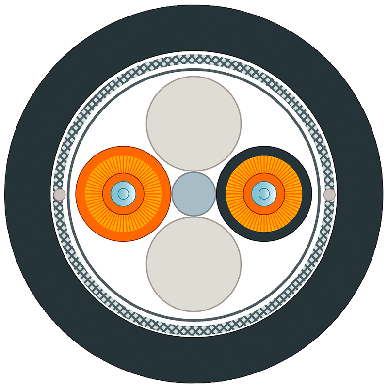 SIEMENS 6XV1873-6GT10 FO Ground Cable 50/125/1400 (OM 2), Multimode, 2x2 SC plug, pulling aid, 100 m
