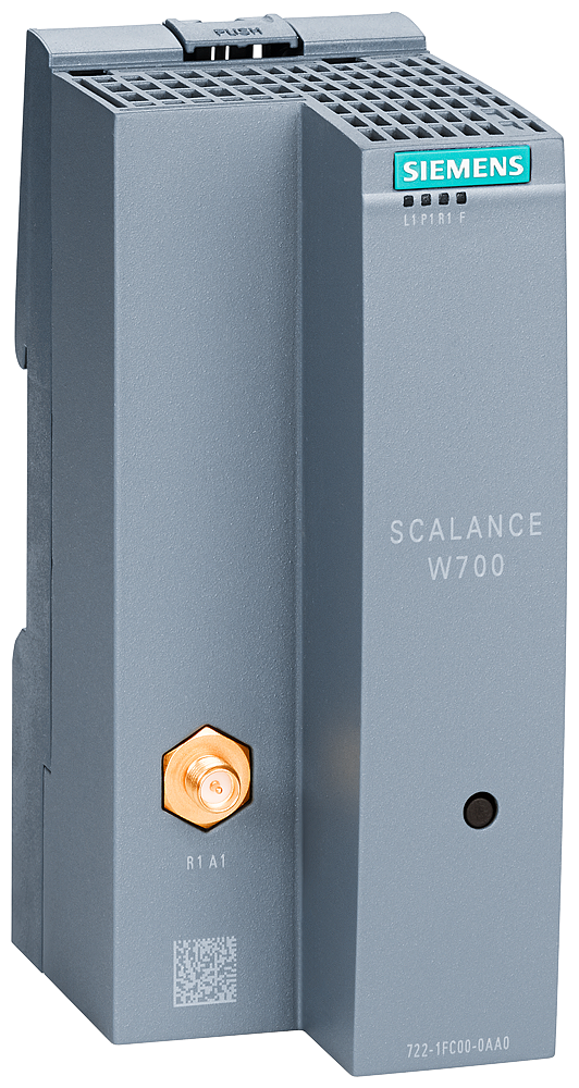 SIEMENS 6GK5722-1FC00-0AA0 IWLAN client, SCALANCE W722-1, RJ45, 1 radio, 1 R-SMA antenna port, iFeatures support IEEE 802.11a/b/g/h/n, 2.4/5GHz, gross data rate 150 Mbit/s, 1...