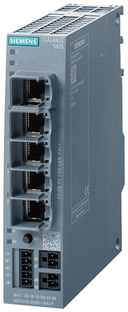 SIEMENS 6GK5615-0AA00-2AA2 SCALANCE S615 Industrial Security Appliance, VPN, firewall, 5x RJ45