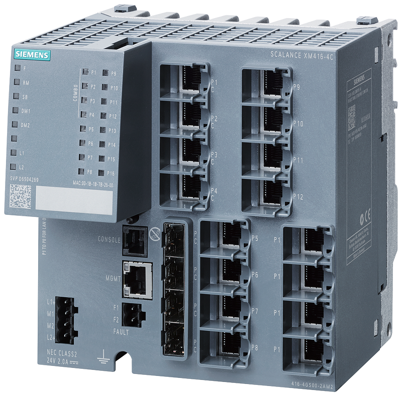 SIEMENS 6GK5416-4GS00-2AM2 SCALANCE XM416-4C, managed Layer 2 switch, 16x RJ45, 4x SFP, with 4 combo ports