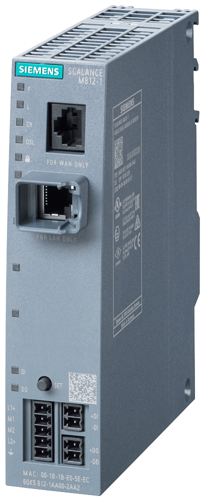 SIEMENS 6GK5812-1BA00-2AA2 SCALANCE M812-1, ADSL router, (Ethernet&lt;-&gt;ADSL), ADSL2+(B), VPN, firewall, NAT