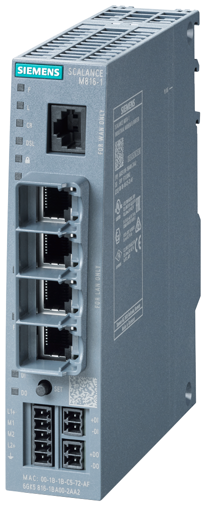 SIEMENS 6GK5816-1BA00-2AA2 SCALANCE M816-1, ADSL router, (Ethernet&lt;-&gt;ADSL), ADSL2+(B/J), VPN, firewall, NAT