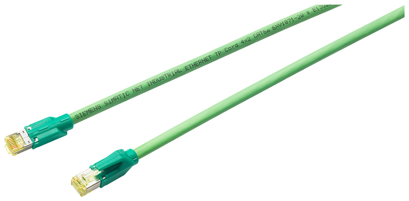 SIEMENS 6XV1870-3QE50 Industrial Ethernet TP Cord RJ45/RJ45, CAT 6A, TP cable 4x2, pre-assembled with 2 RJ45 connectors, length 0.5 m.