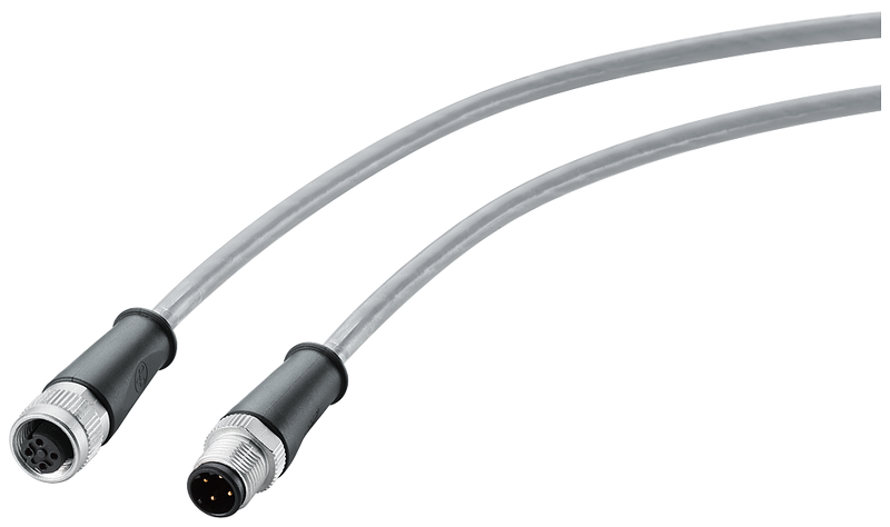 SIEMENS 6XV1801-5AH20 Robust Power Conn. Cable IP69 M12-180/M12-180, A-coded, 4-pole, 2 m, for ET200
