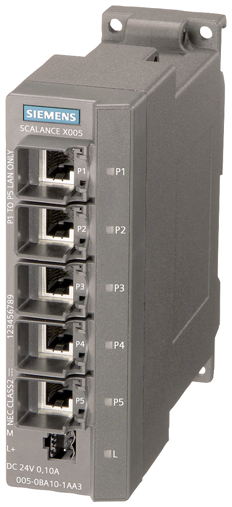 SIEMENS 6GK5005-0BA10-1AA3 SCALANCE X005, unmanaged switch, 5x RJ45