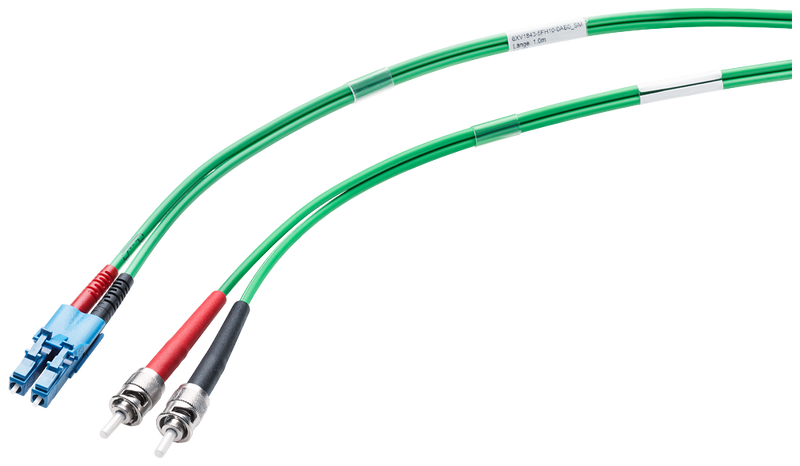 SIEMENS 6XV1843-5EH10-0AB0 Fiber Optic Multimode Cord ST/LC, 50/125, 1x LC duplex  2x ST plug, 1 m